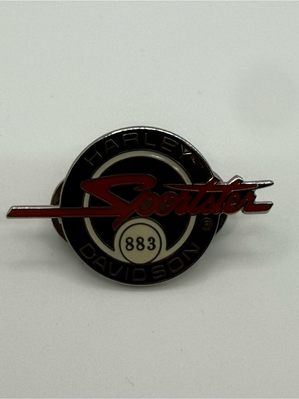 Harley-Davidson Sportster 883 Enamel Motorcycle Pin Red Black
